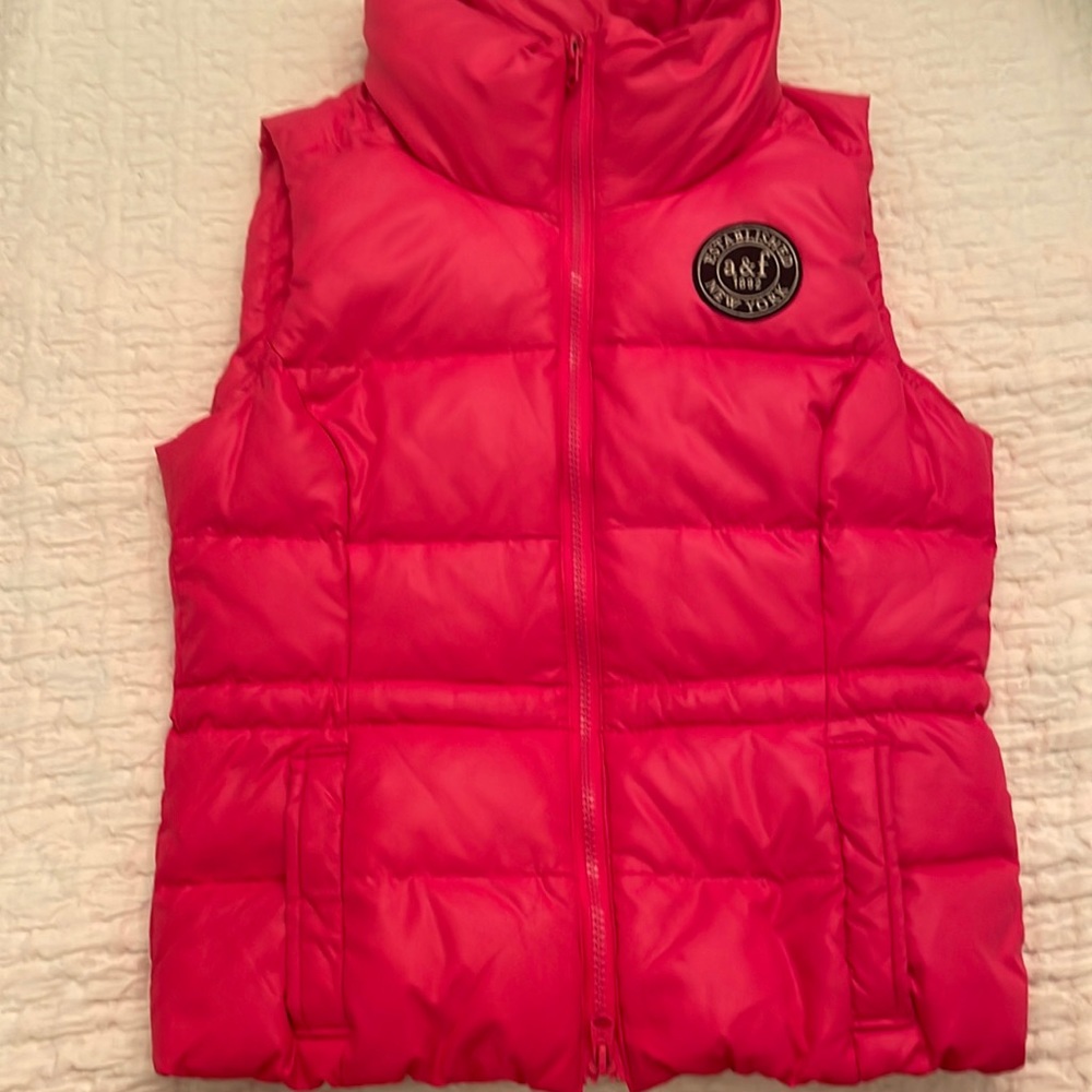 Abercrombie Kids Girls Large Hot Pink Puffer Vest
